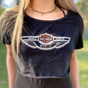 vintage harley-davidson crop tee